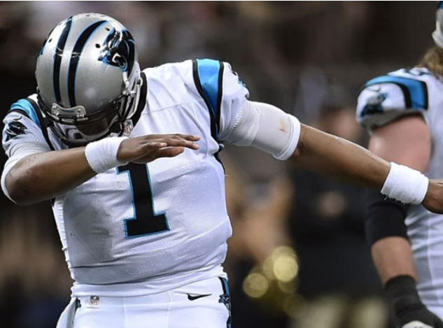 Cam Newton does the dab 