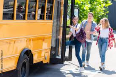 Image of students getting off a school bus